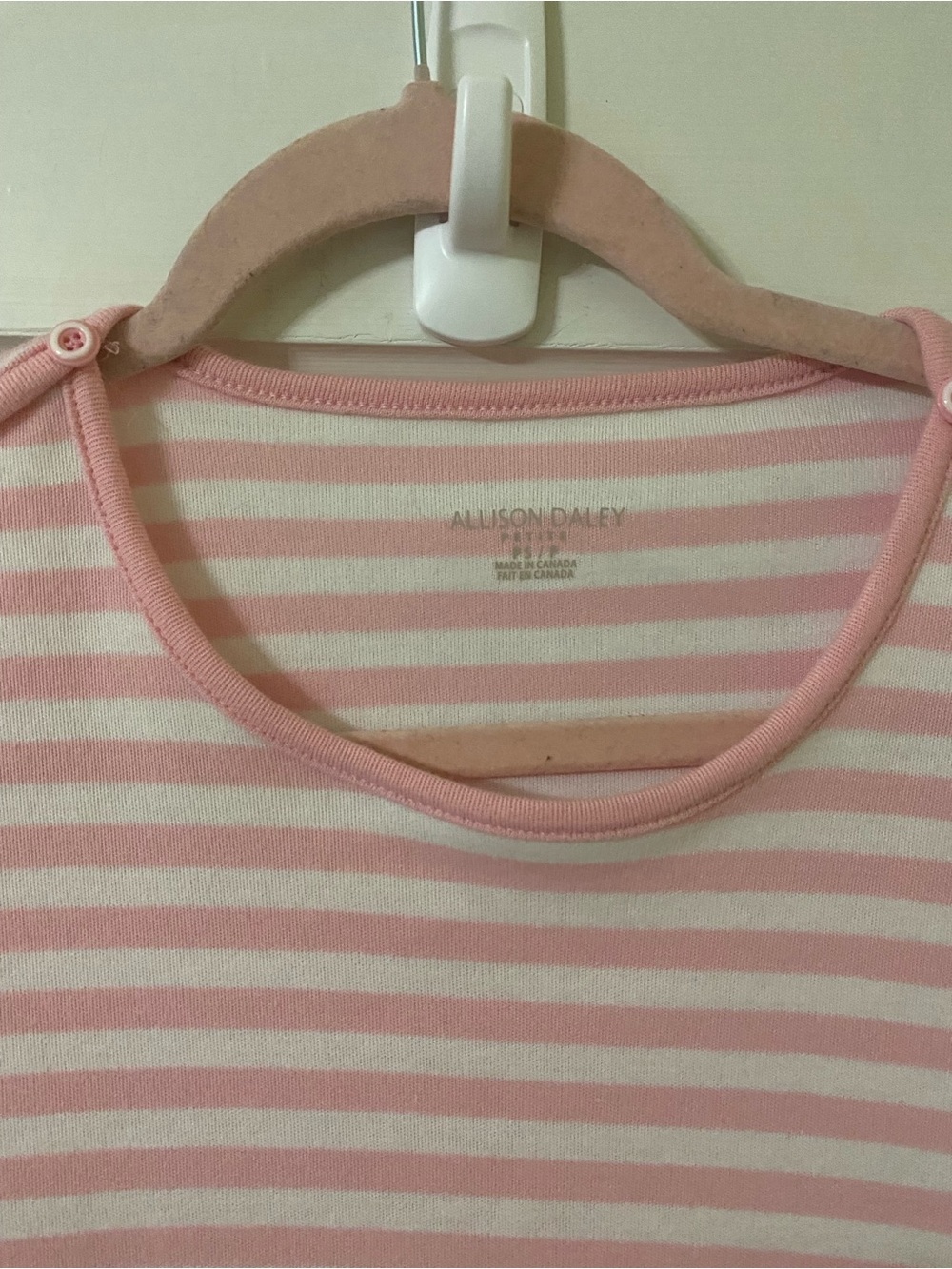 Allison Daley Pink & White Striped Button-Detail Top (Petite Small) - Picture 3 of 7